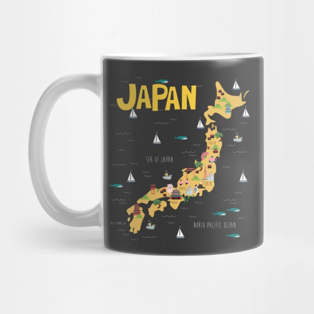 Japan Illustrated Map by JunkyDotCom